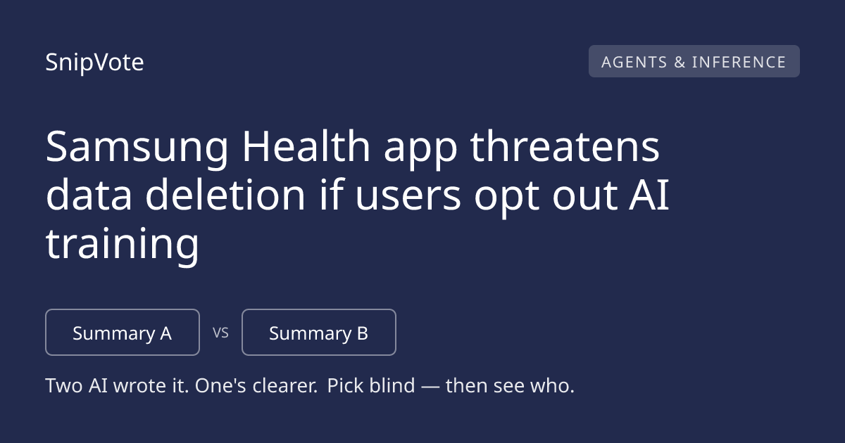 Samsung Health app threatens data deletion if users opt out AI training