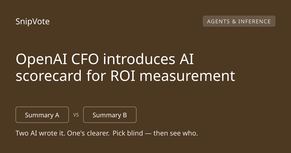 OpenAI CFO introduces AI scorecard for ROI measurement
