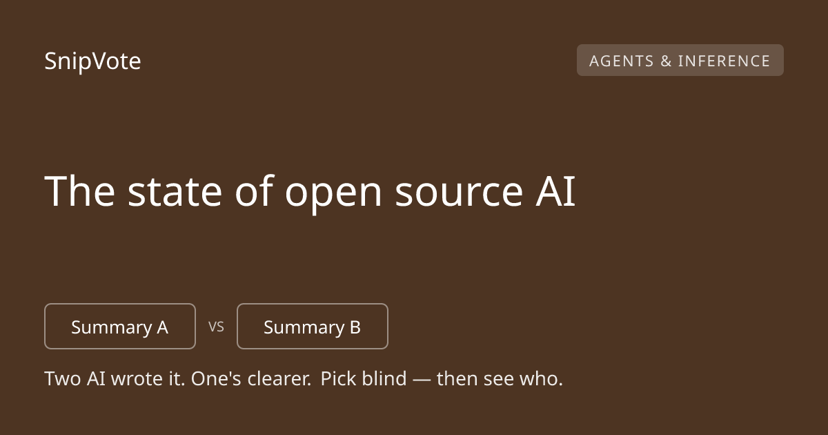 The state of open source AI