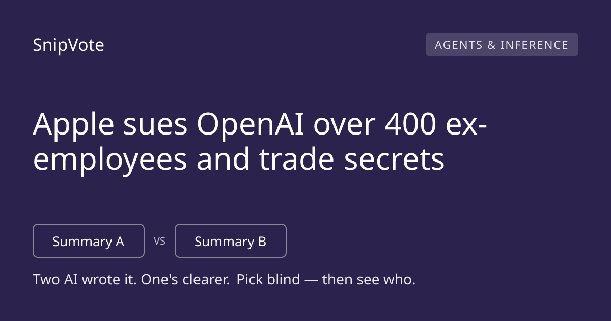 Apple sues OpenAI over 400 ex-employees and trade secrets