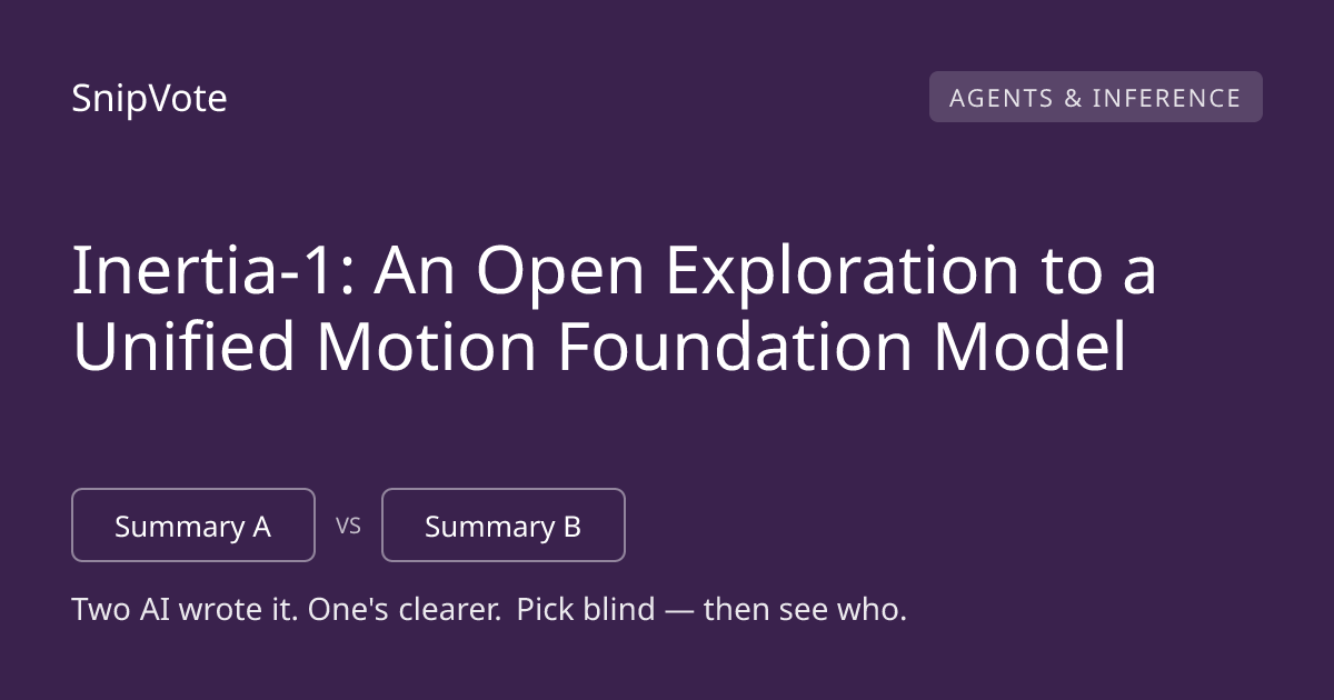 Inertia-1: An Open Exploration to a Unified Motion Foundation Model