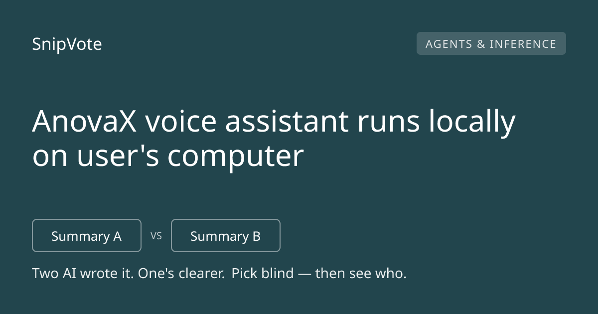 AnovaX voice assistant runs locally on user's computer