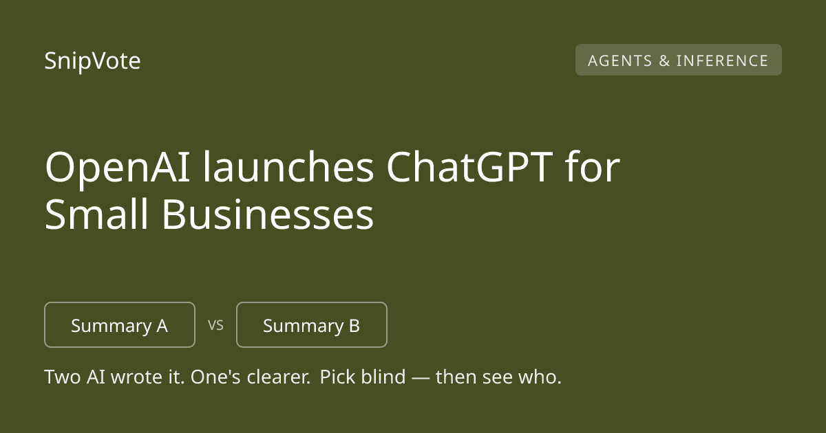 OpenAI launches ChatGPT for Small Businesses