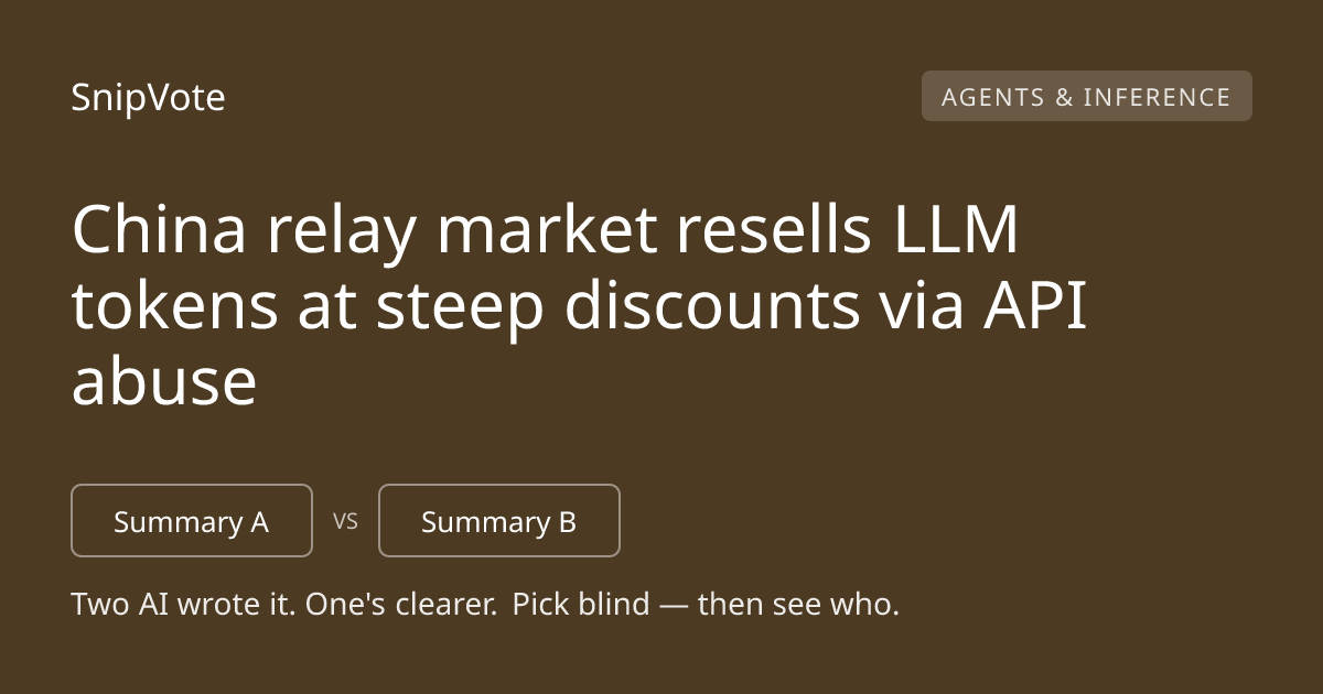 China relay market resells LLM tokens at steep discounts via API abuse