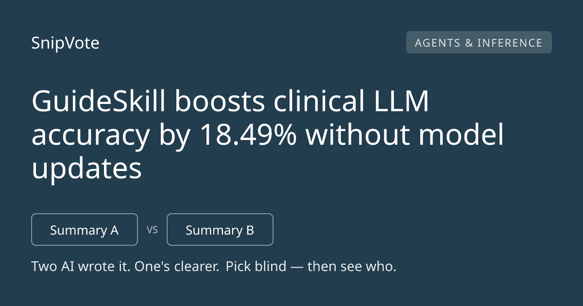 GuideSkill boosts clinical LLM accuracy by 18.49% without model updates