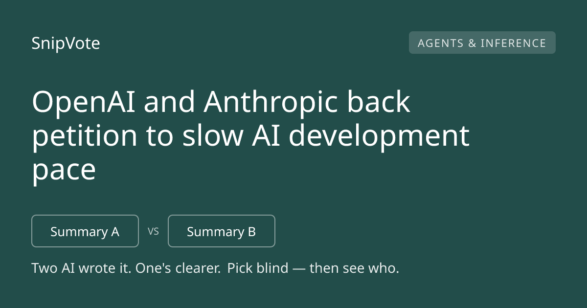 OpenAI and Anthropic back petition to slow AI development pace