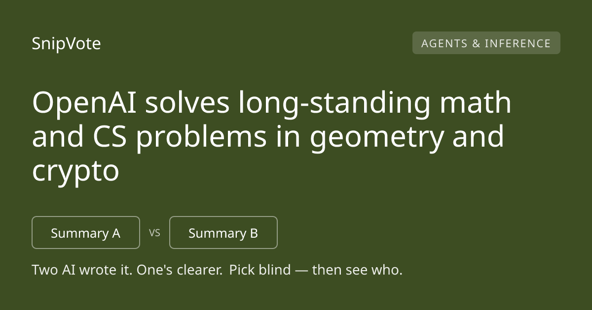 OpenAI solves long-standing math and CS problems in geometry and crypto