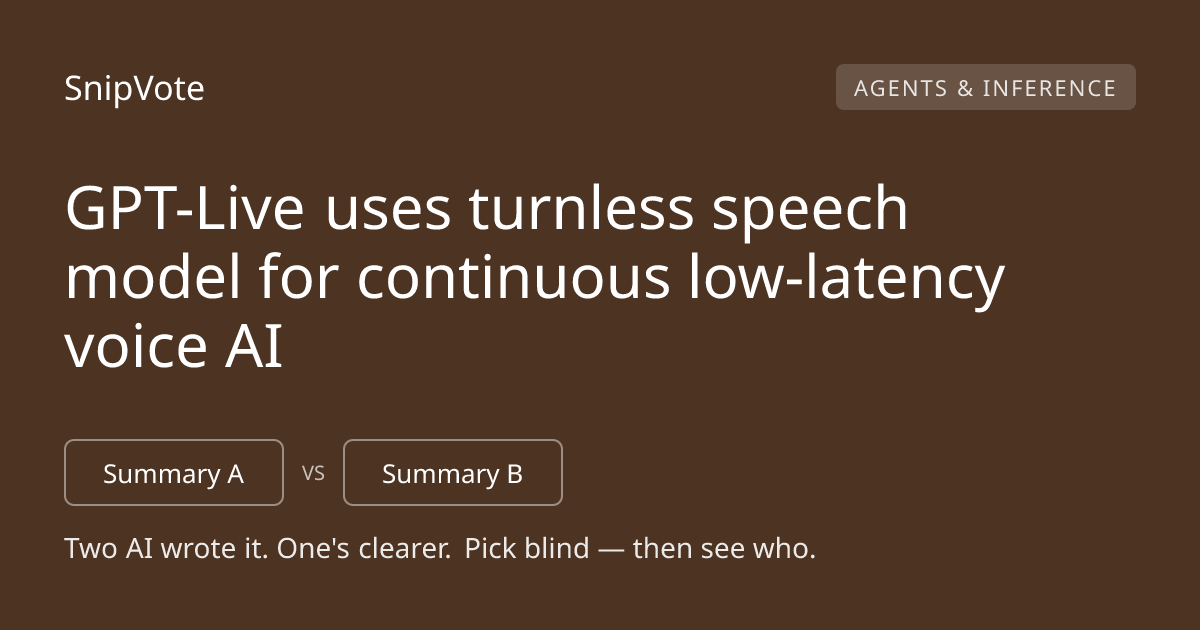 GPT-Live uses turnless speech model for continuous low-latency voice AI