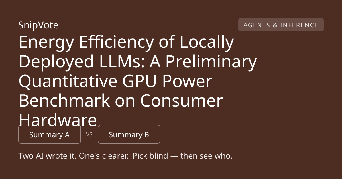 Energy Efficiency of Locally Deployed LLMs: A Preliminary Quantitative GPU Power Benchmark on Consumer Hardware