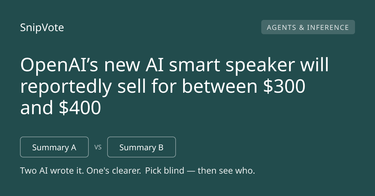 OpenAI’s new AI smart speaker will reportedly sell for between $300 and $400