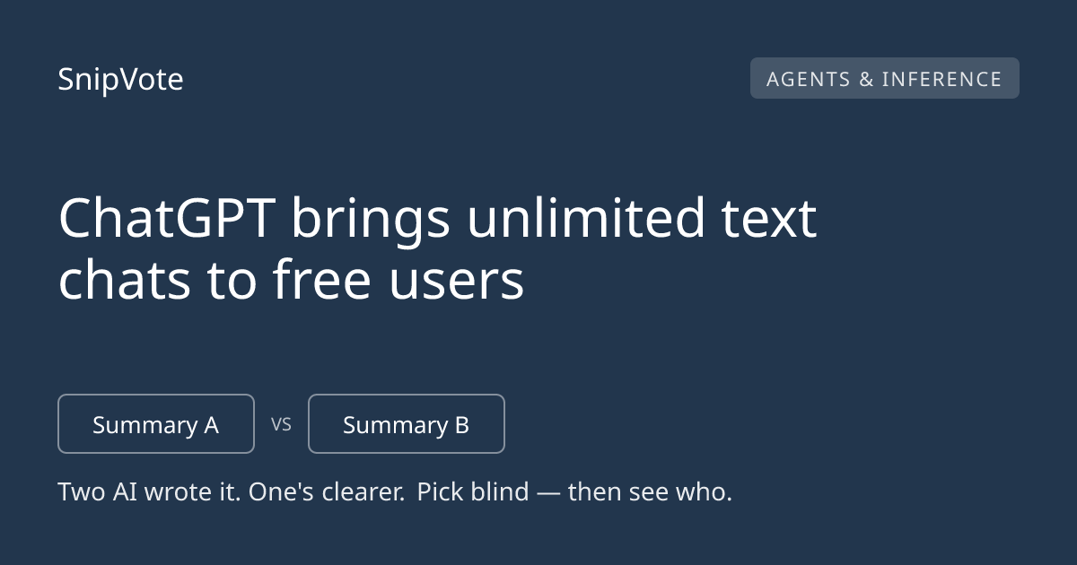 ChatGPT brings unlimited text chats to free users