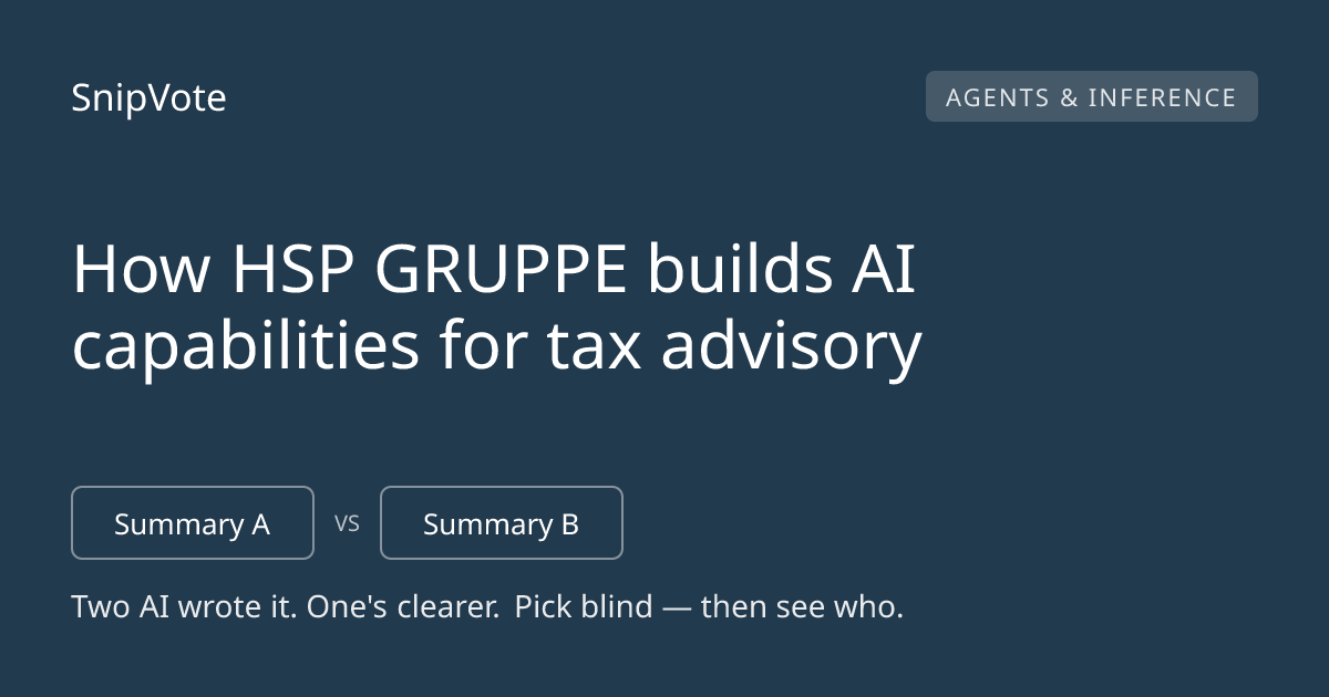 How HSP GRUPPE builds AI capabilities for tax advisory