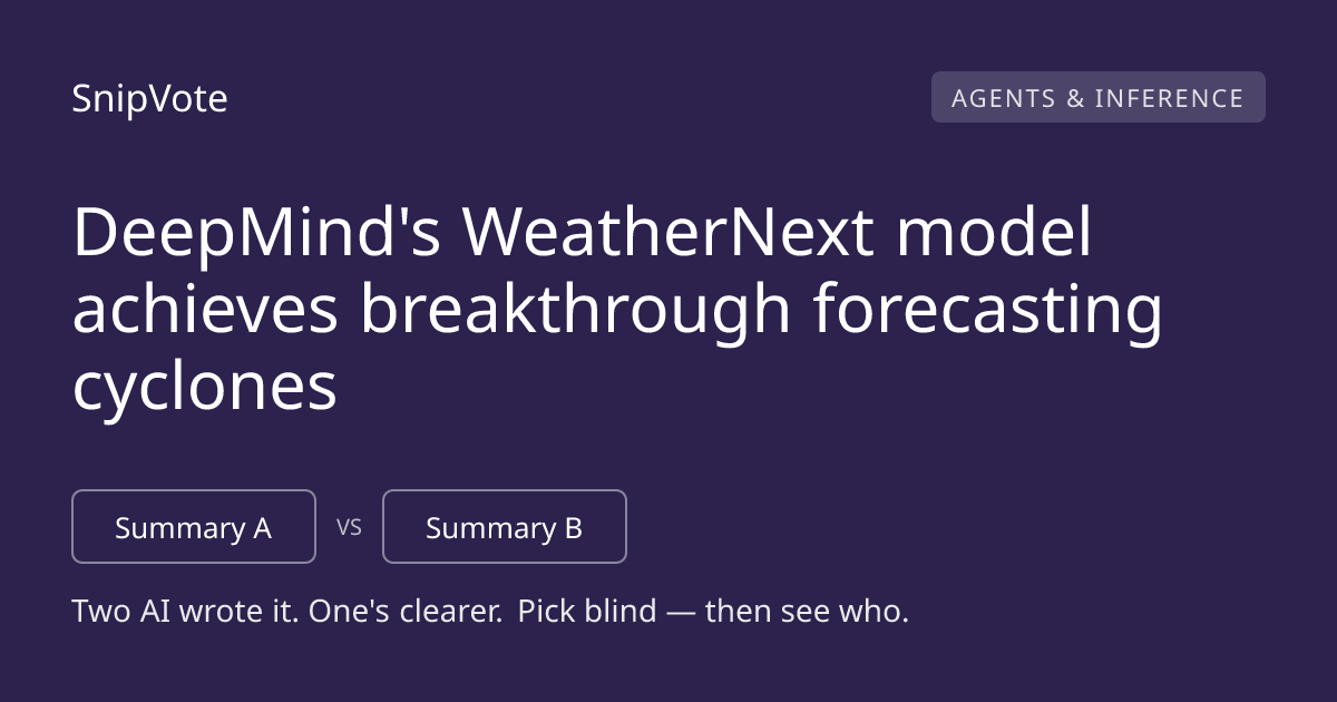 DeepMind's WeatherNext model achieves breakthrough forecasting cyclones