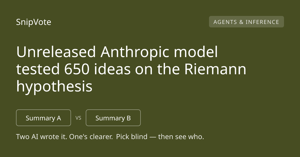 Unreleased Anthropic model tested 650 ideas on the Riemann hypothesis