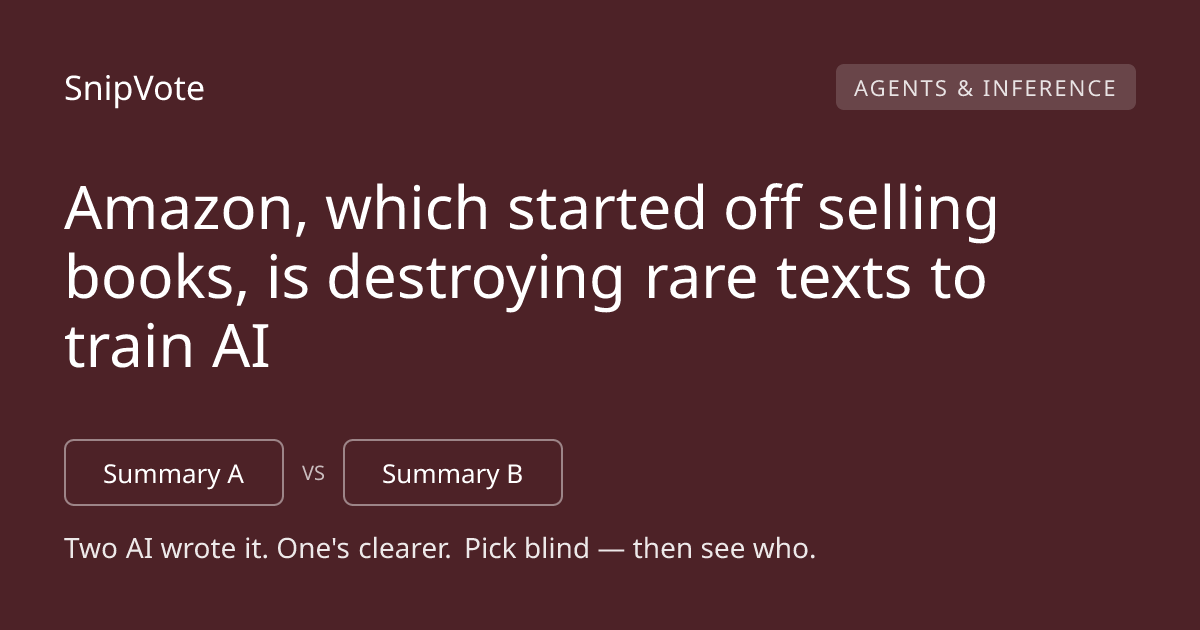 Amazon, which started off selling books, is destroying rare texts to train AI