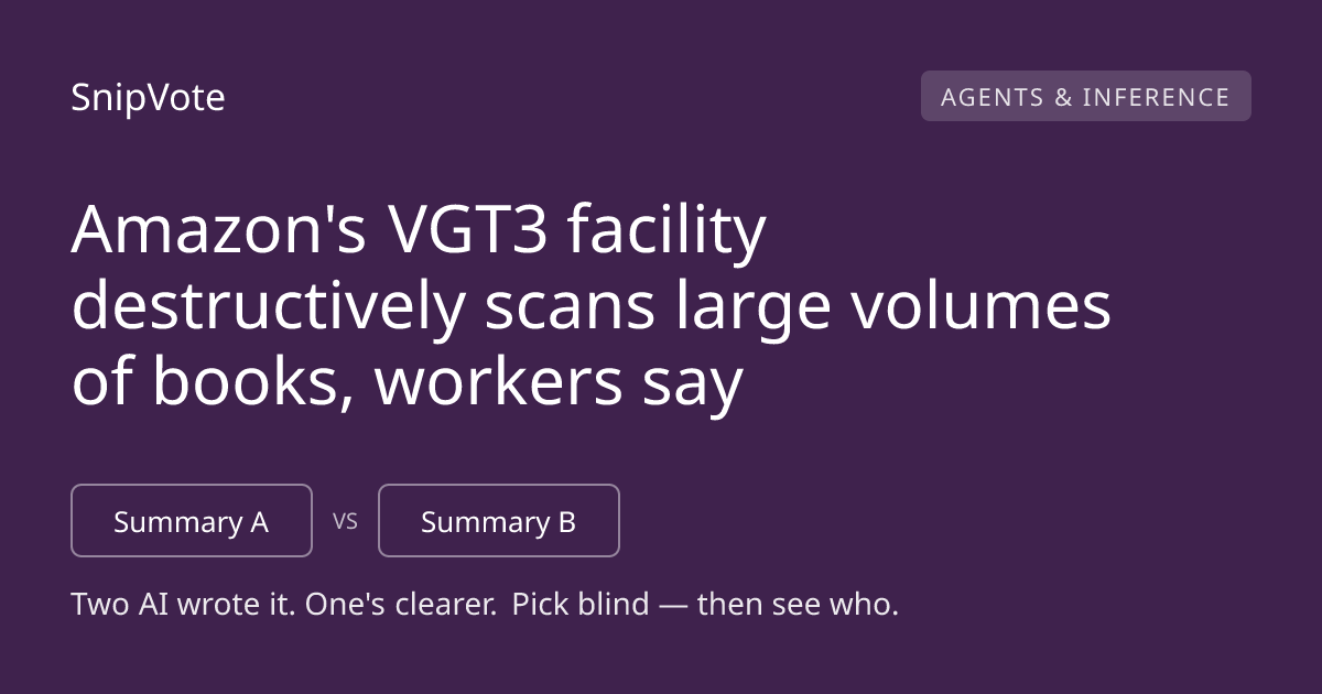 Amazon's VGT3 facility destructively scans large volumes of books, workers say