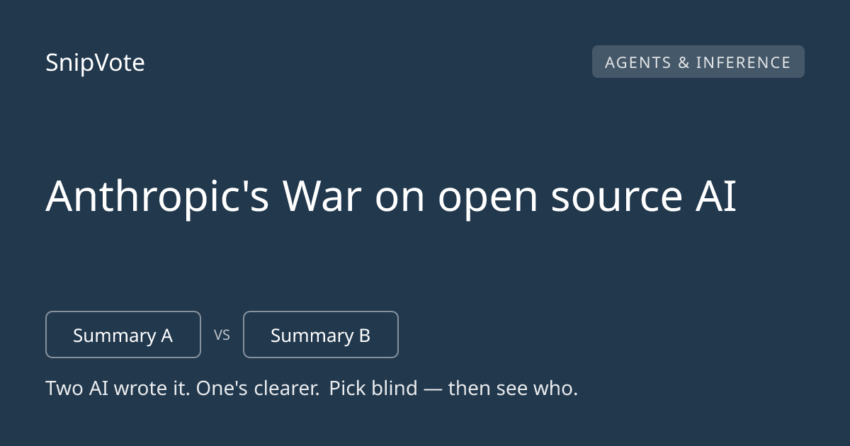 Anthropic's War on open source AI