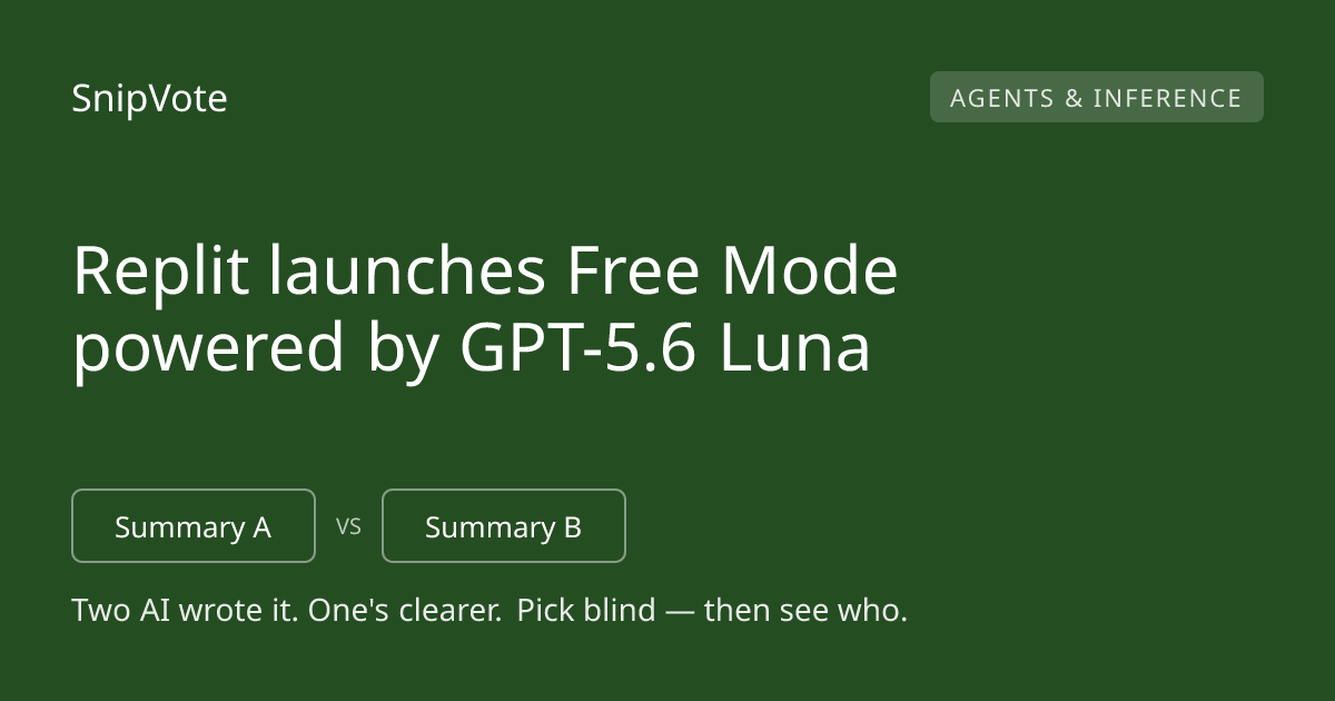 Replit launches Free Mode powered by GPT-5.6 Luna