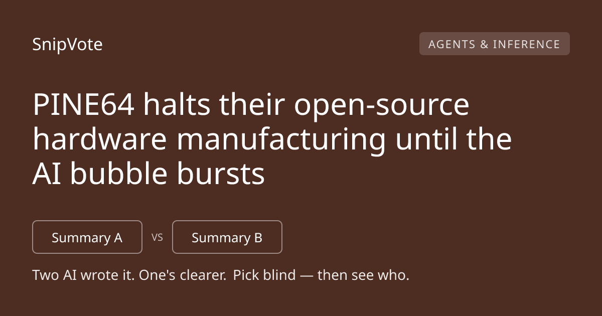 PINE64 halts their open-source hardware manufacturing until the AI bubble bursts