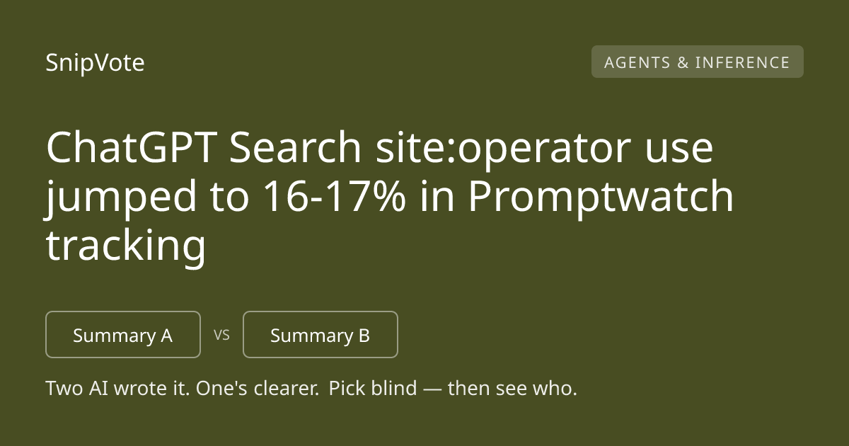 ChatGPT Search site:operator use jumped to 16-17% in Promptwatch tracking
