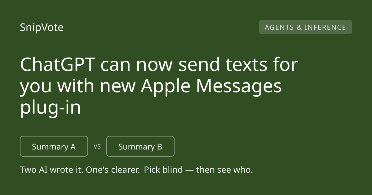 ChatGPT can now send texts for you with new Apple Messages plug-in