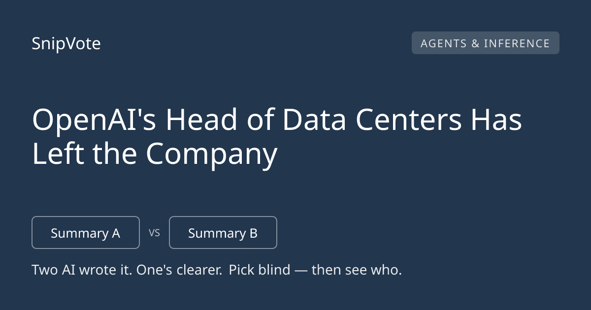 OpenAI's Head of Data Centers Has Left the Company