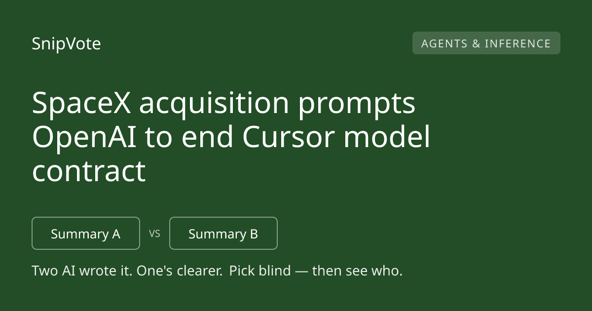 SpaceX acquisition prompts OpenAI to end Cursor model contract