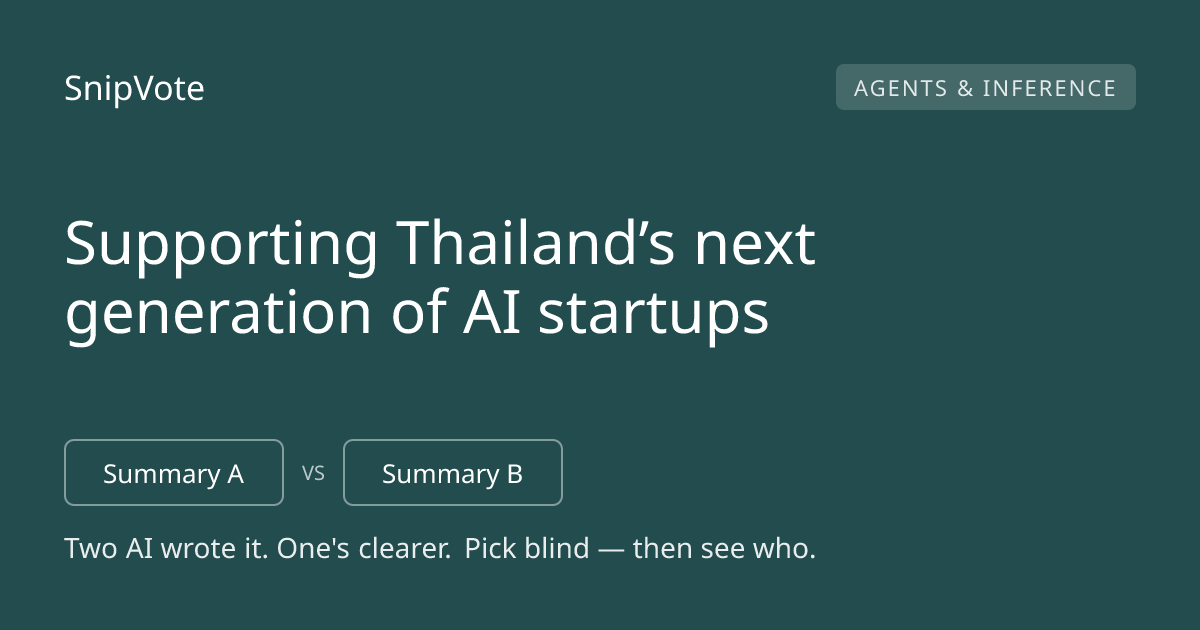 Supporting Thailand’s next generation of AI startups