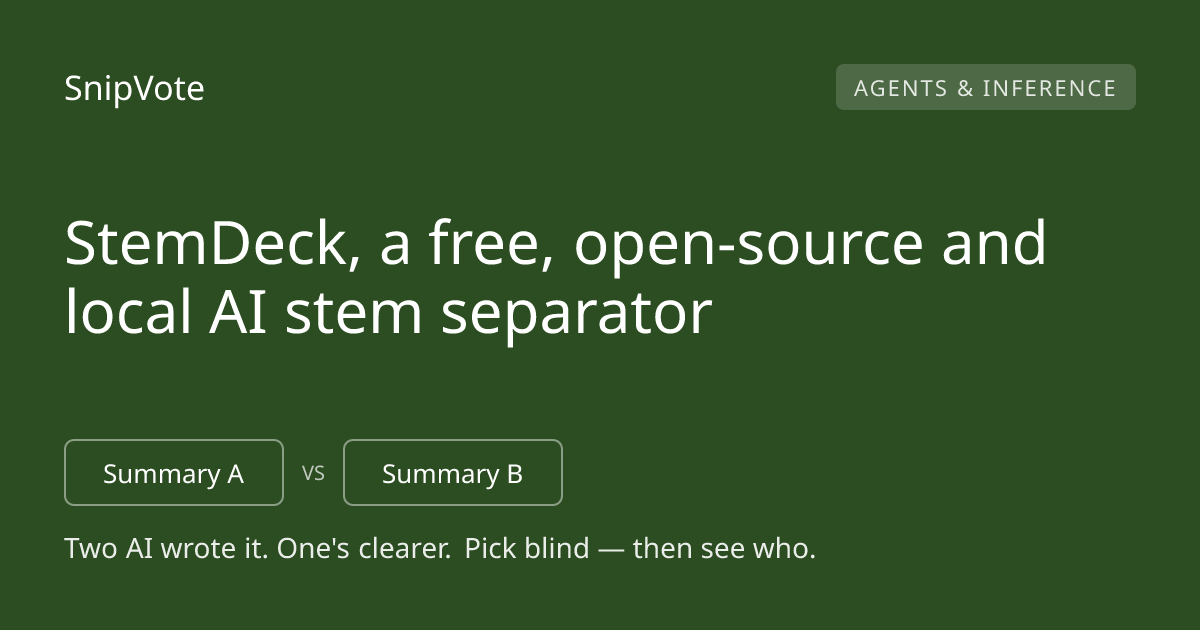 StemDeck, a free, open-source and local AI stem separator
