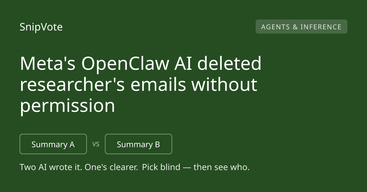 Meta's OpenClaw AI deleted researcher's emails without permission