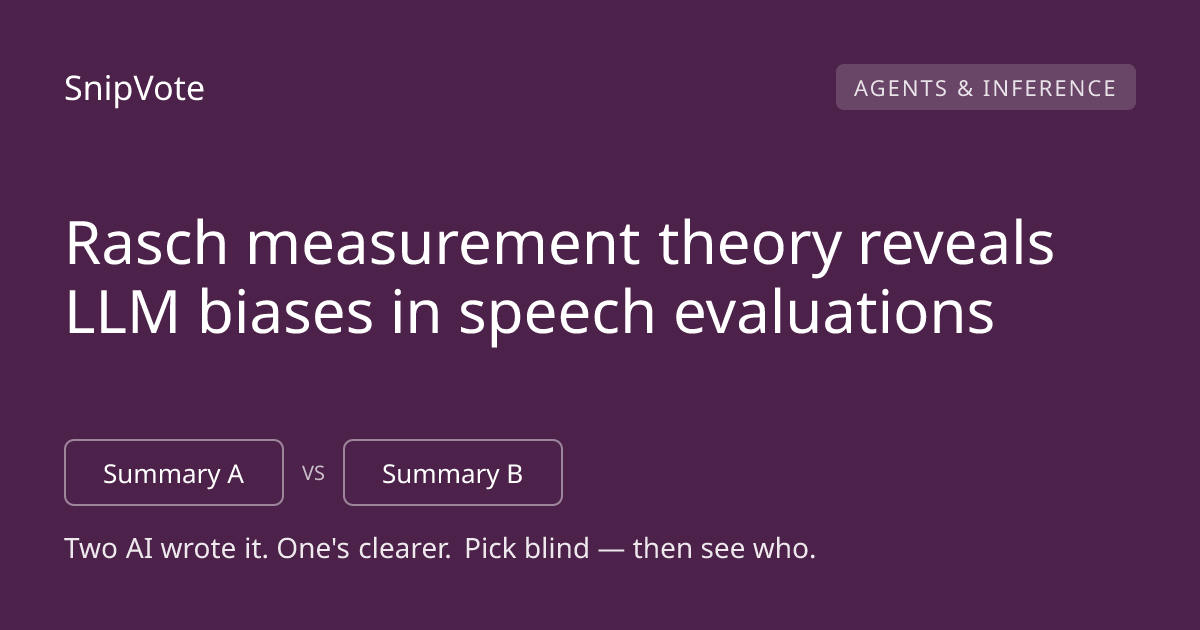 Rasch measurement theory reveals LLM biases in speech evaluations
