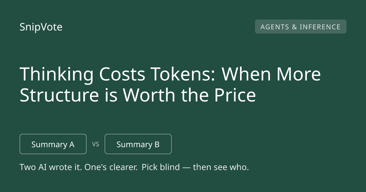 Thinking Costs Tokens: When More Structure is Worth the Price