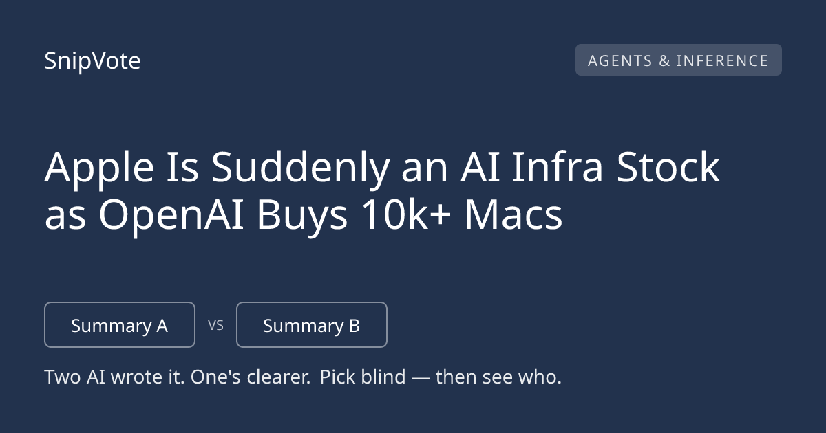 Apple Is Suddenly an AI Infra Stock as OpenAI Buys 10k+ Macs