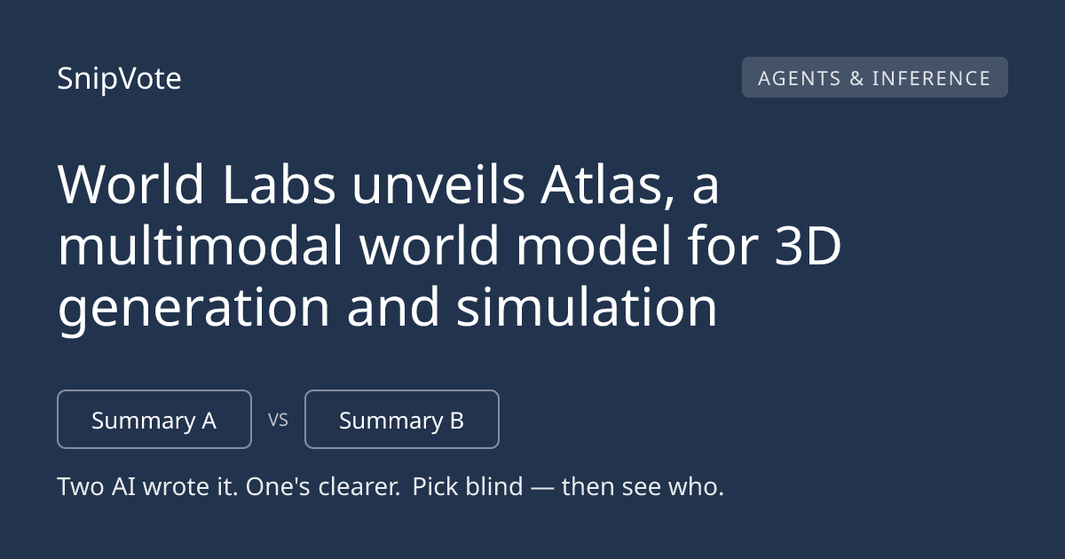 World Labs unveils Atlas, a multimodal world model for 3D generation and simulation