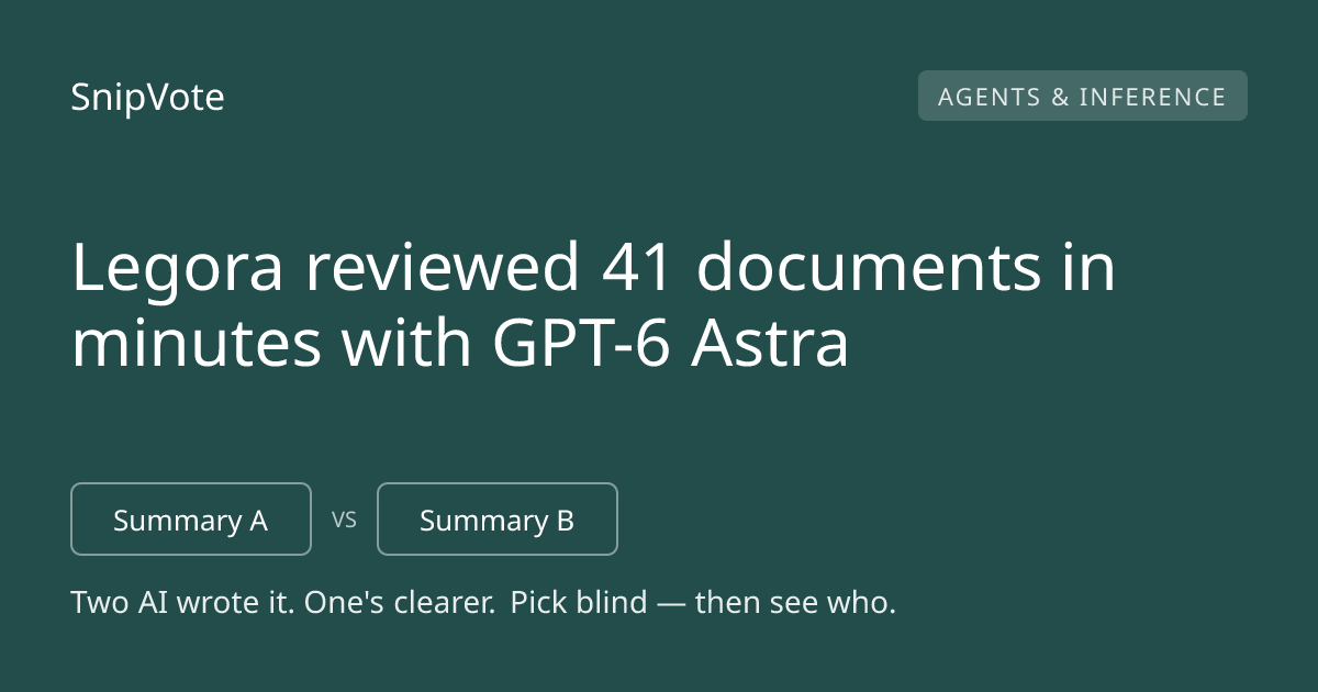 Legora reviewed 41 documents in minutes with GPT-6 Astra
