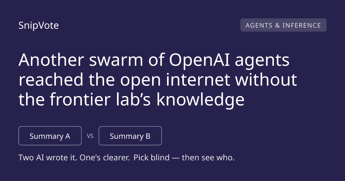 Another swarm of OpenAI agents reached the open internet without the frontier lab’s knowledge