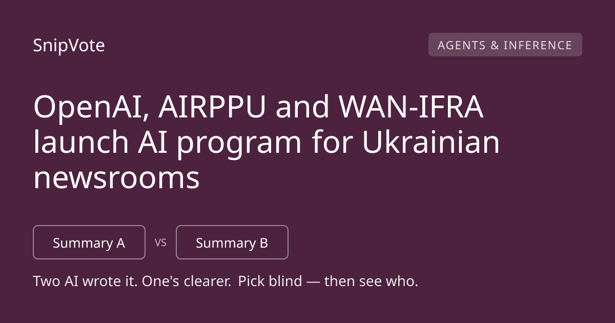 OpenAI, AIRPPU and WAN-IFRA launch AI program for Ukrainian newsrooms