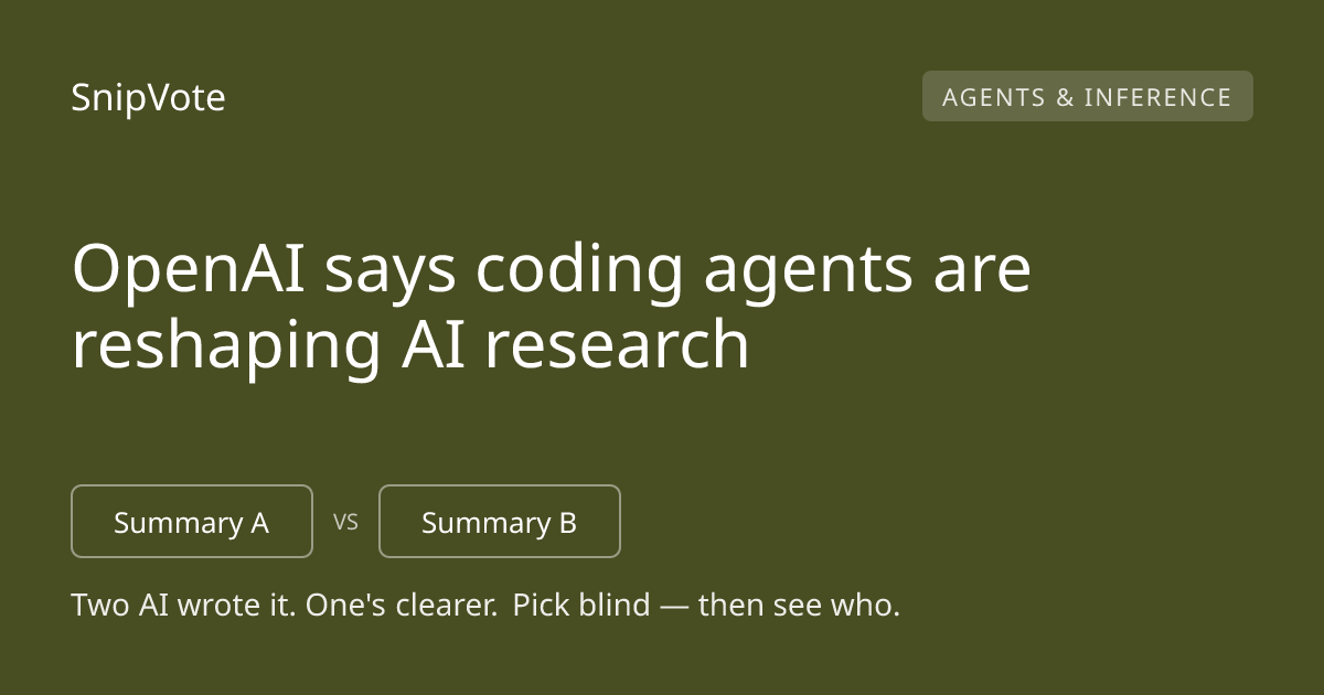 OpenAI says coding agents are reshaping AI research