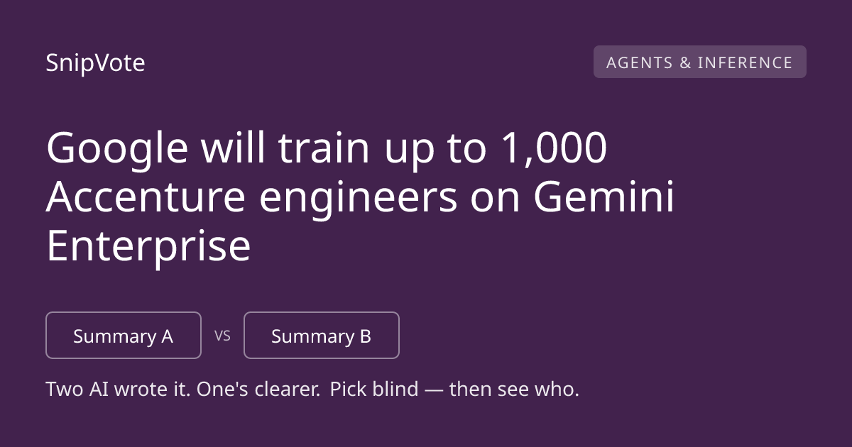 Google will train up to 1,000 Accenture engineers on Gemini Enterprise