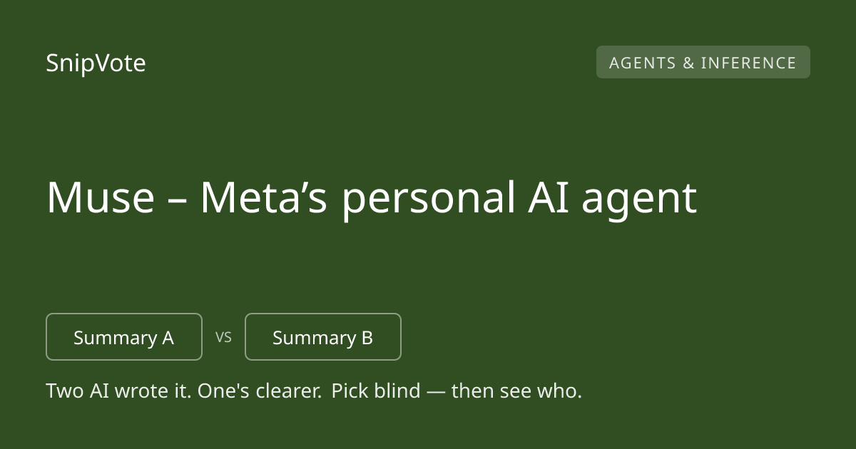 Muse – Meta’s personal AI agent