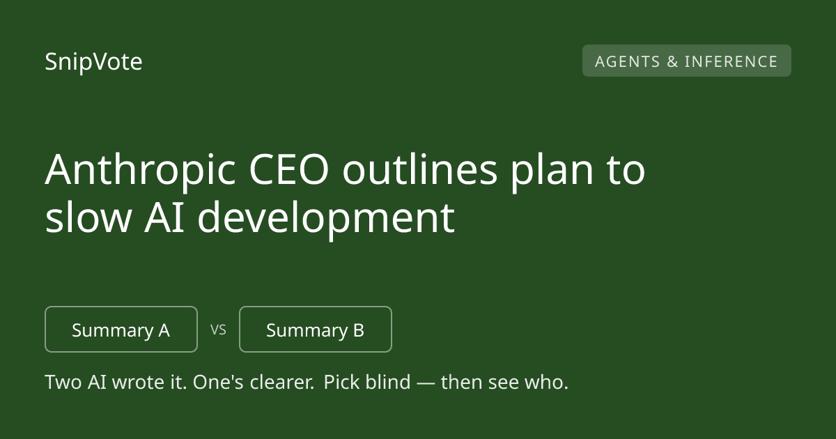 Anthropic CEO outlines plan to slow AI development