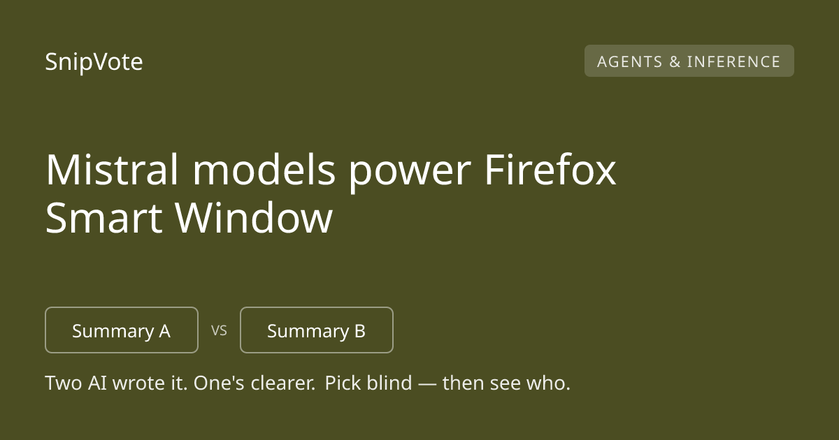 Mistral models power Firefox Smart Window