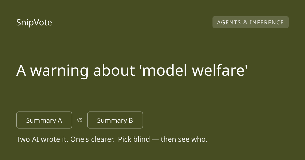A warning about 'model welfare'