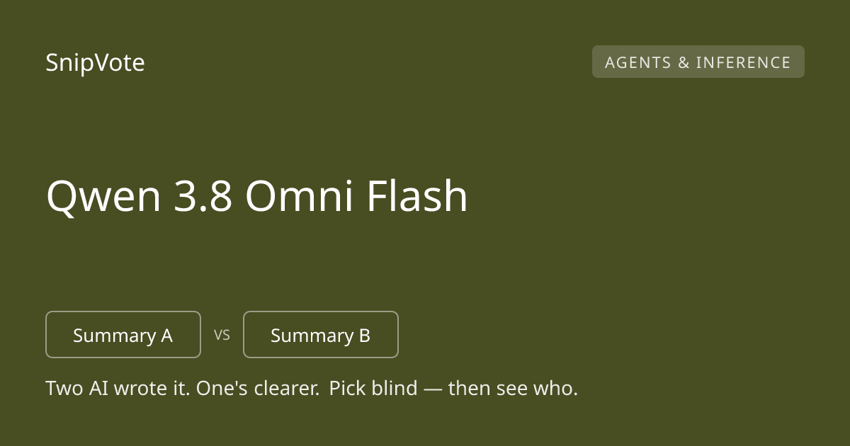 Qwen 3.8 Omni Flash