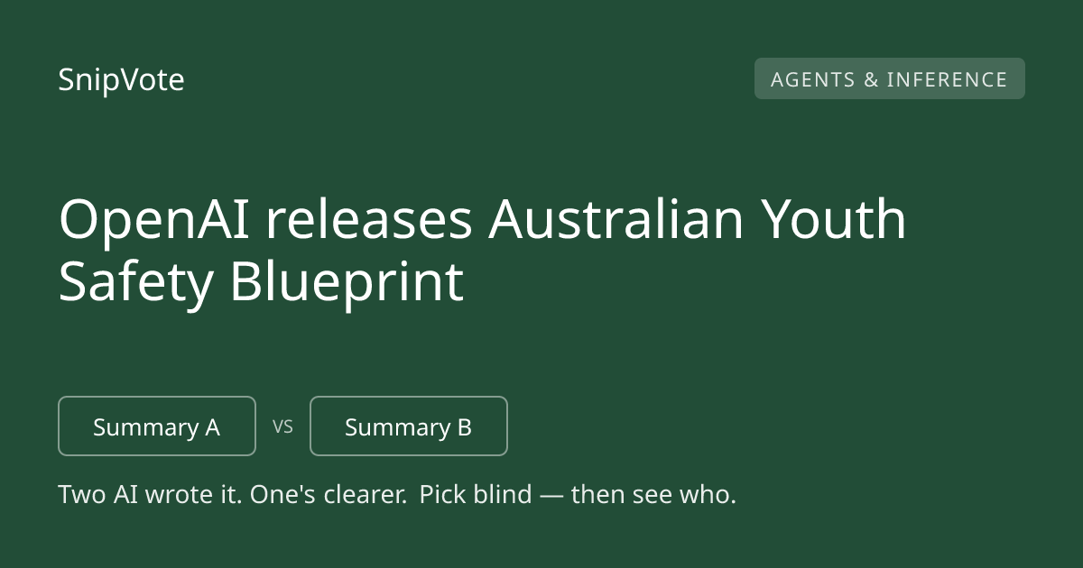 OpenAI releases Australian Youth Safety Blueprint