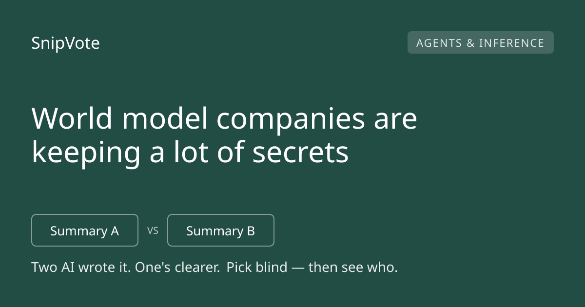 World model companies are keeping a lot of secrets