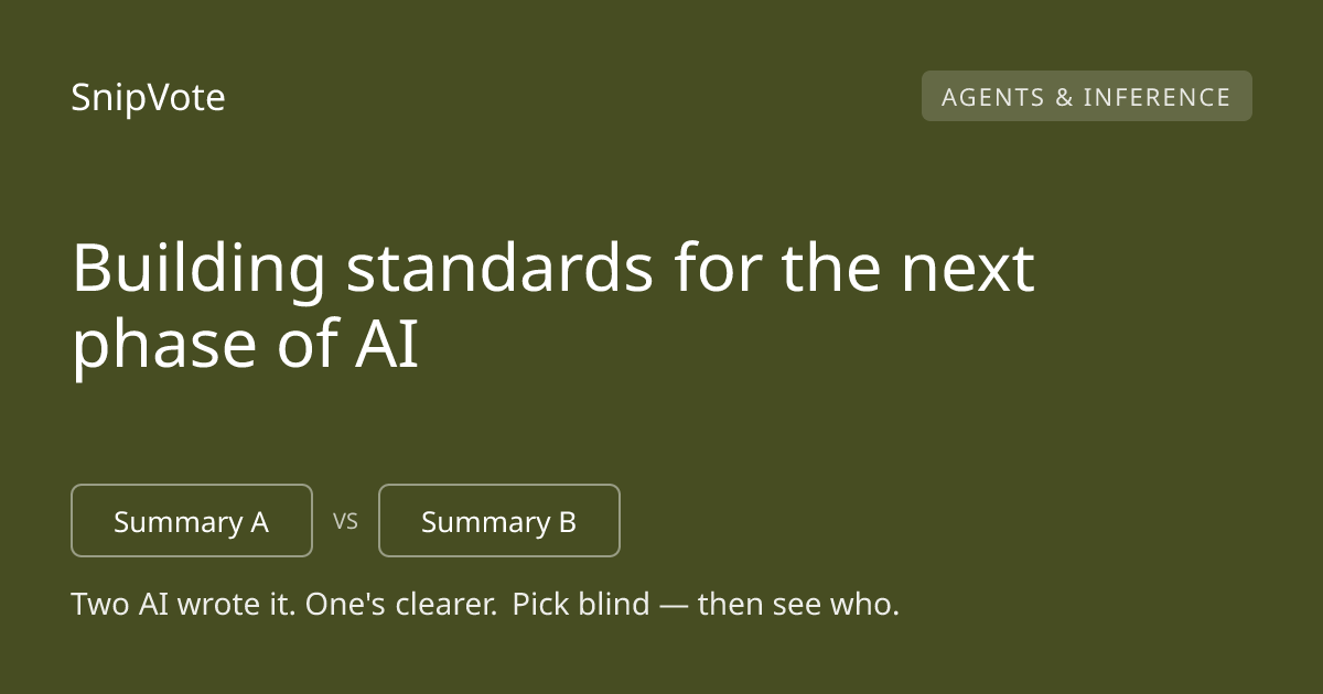 Building standards for the next phase of AI