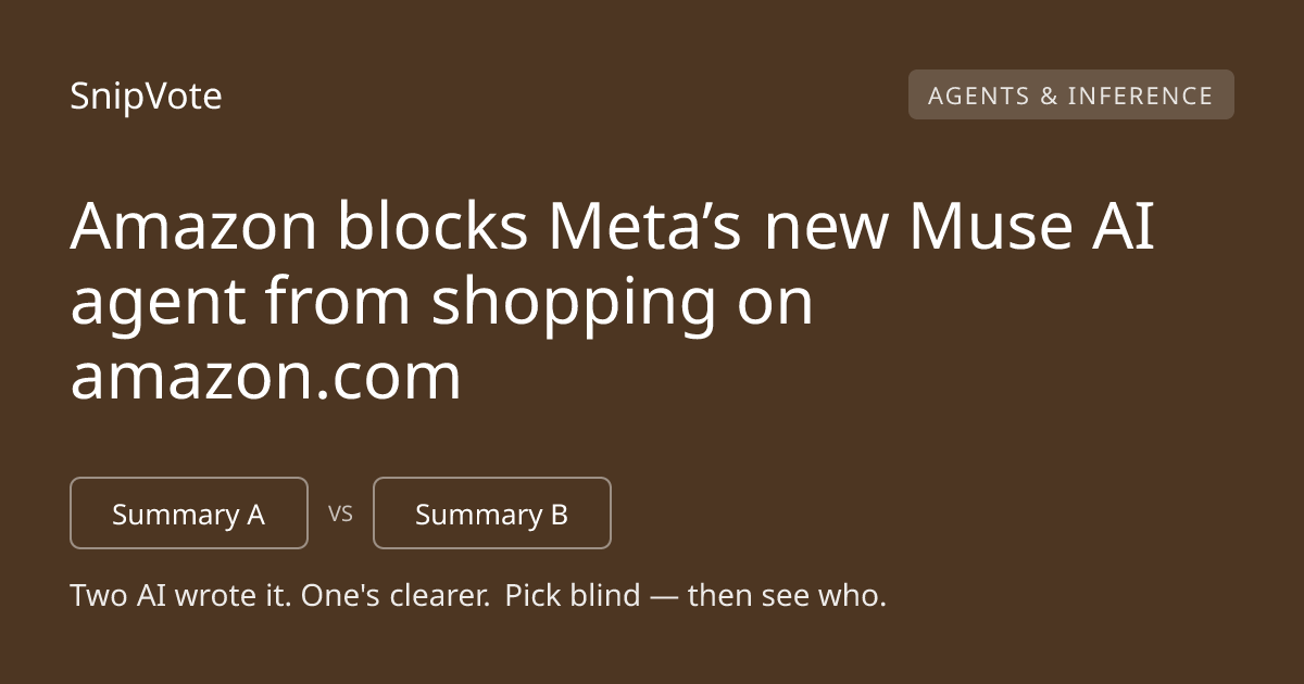 Amazon blocks Meta’s new Muse AI agent from shopping on amazon.com