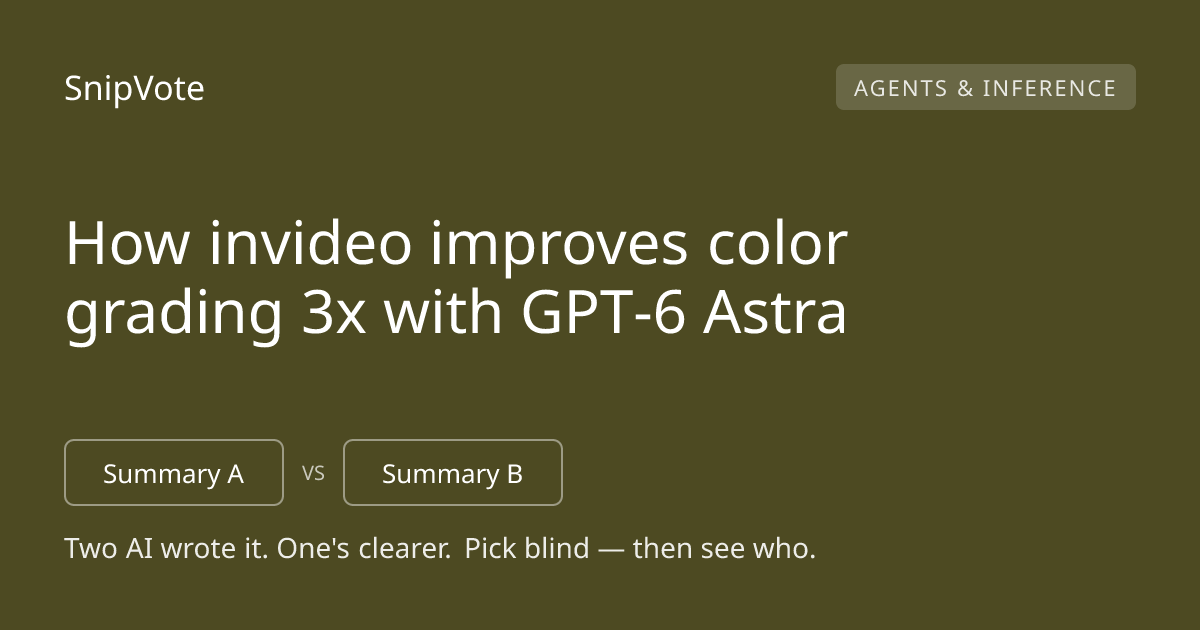 How invideo improves color grading 3x with GPT‑6 Astra