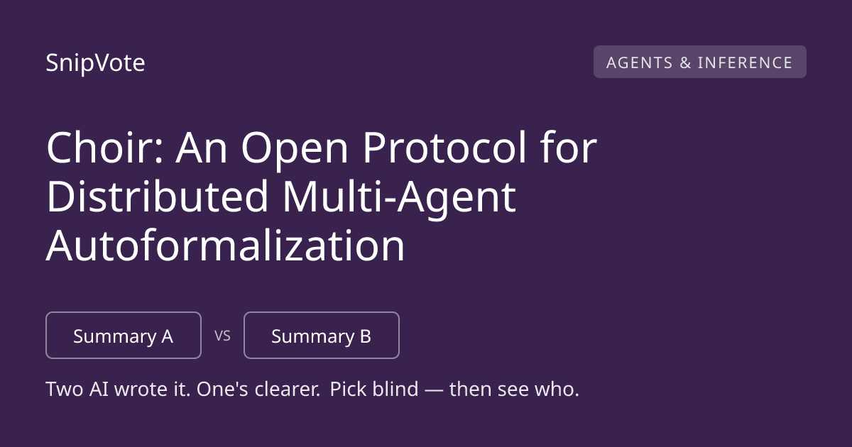 Choir: An Open Protocol for Distributed Multi-Agent Autoformalization